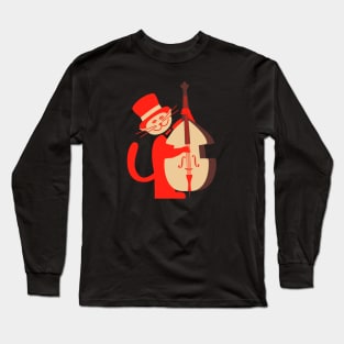 Cat Playing Bass Long Sleeve T-Shirt